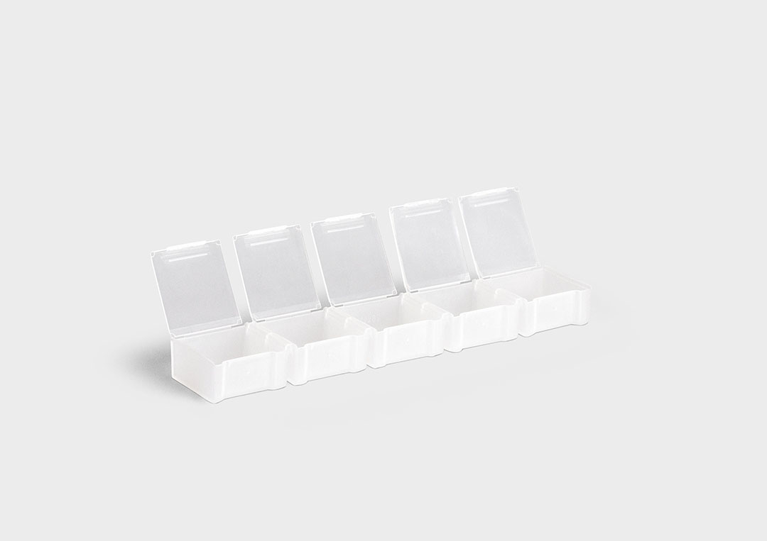 InsertSplitBox InsertSplitBox: a multiple packaging system with individual detachable units.
